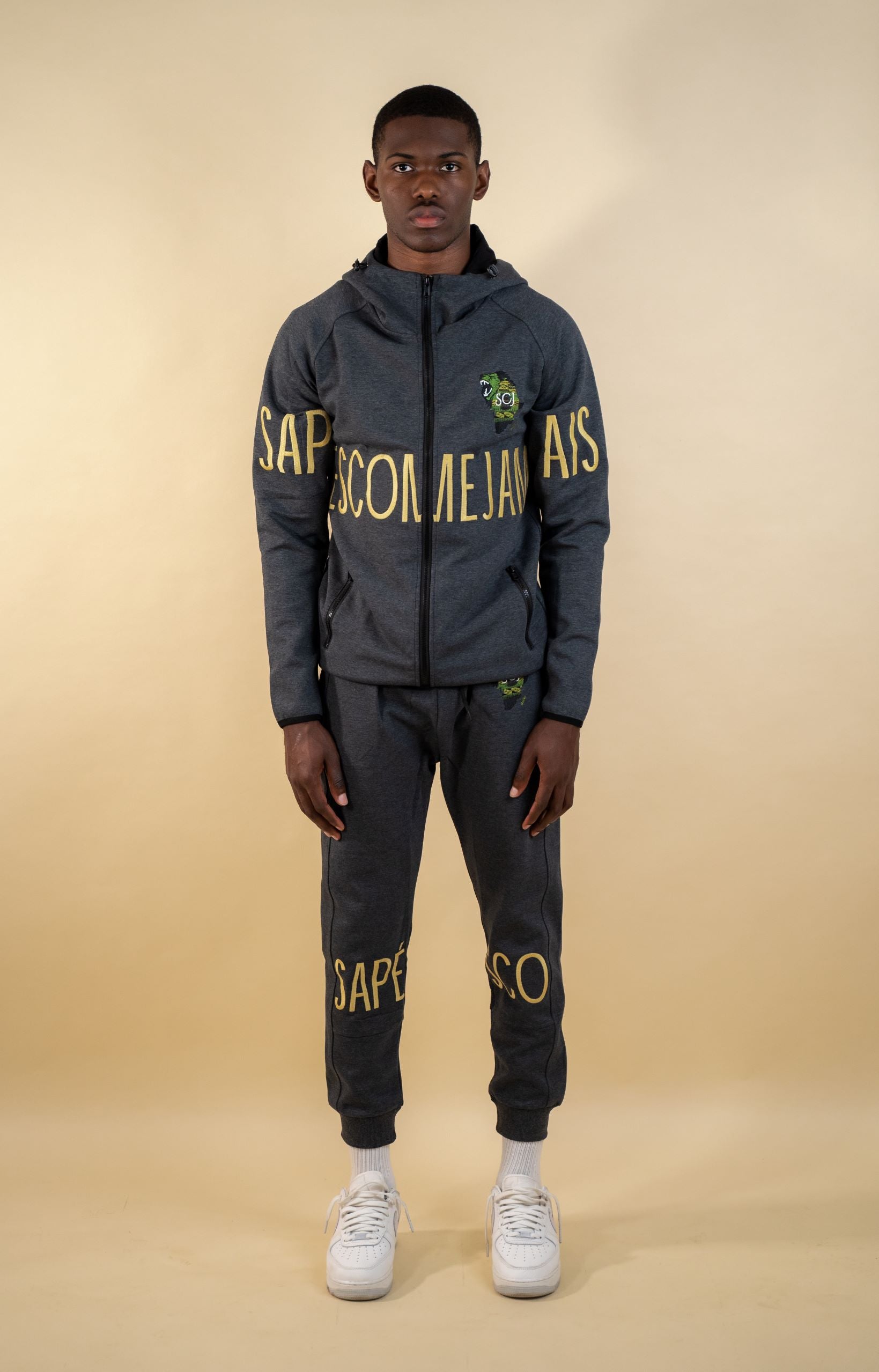SCJ Gris and Gold Sports-Luxe Tracksuit