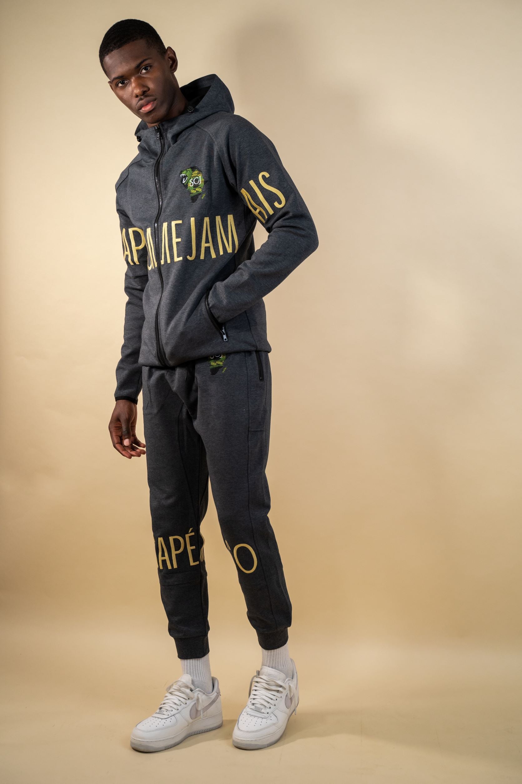 SCJ Gris and Gold Sports-Luxe Tracksuit